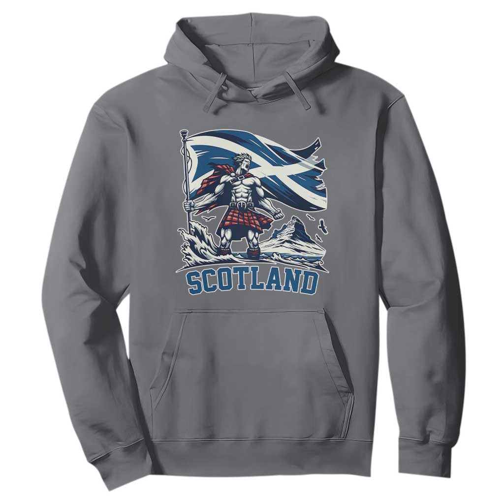 Scottish Warrior Hoodie Brave Highland Hero Scotland Flag TS02 Charcoal Print Your Wear