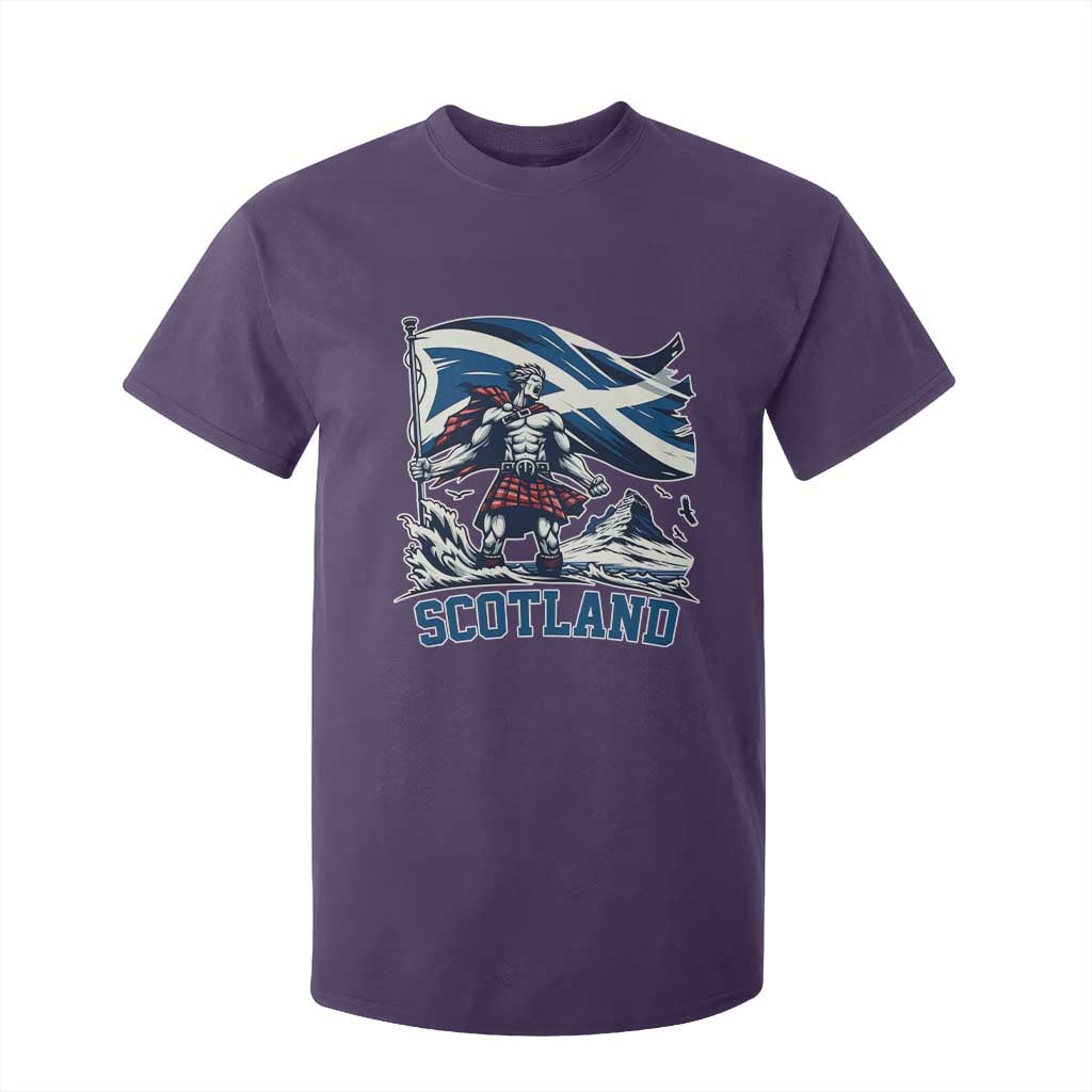 Scottish Warrior T Shirt For Kid Brave Highland Hero Scotland Flag TS02 Purple Print Your Wear