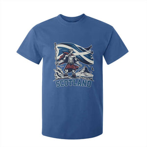 Scottish Warrior T Shirt For Kid Brave Highland Hero Scotland Flag TS02 Royal Blue Print Your Wear