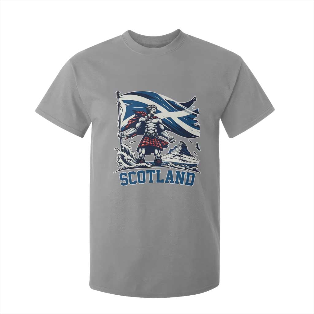 Scottish Warrior T Shirt For Kid Brave Highland Hero Scotland Flag TS02 Sport Gray Print Your Wear