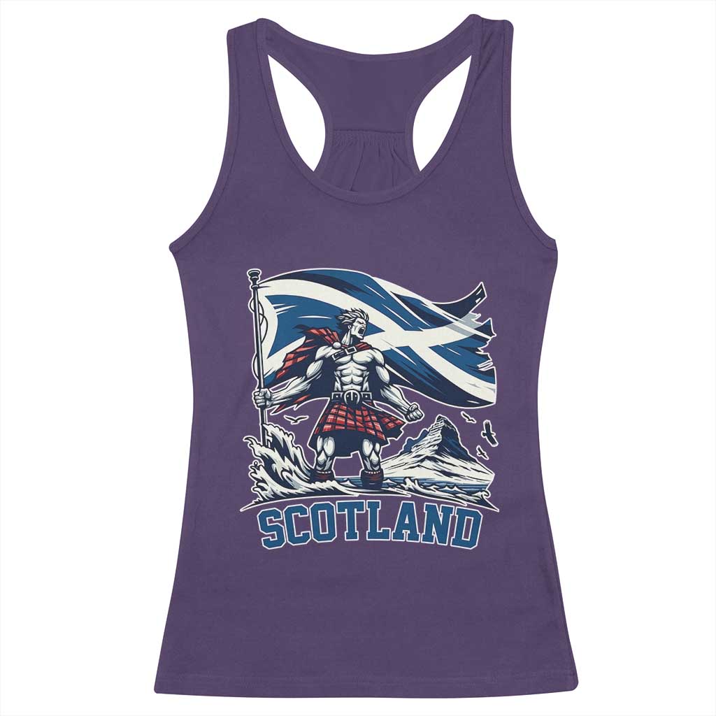 Scottish Warrior Racerback Tank Top Brave Highland Hero Scotland Flag TS02 Purple Print Your Wear