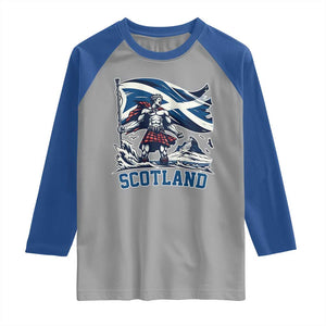 Scottish Warrior Raglan Shirt Brave Highland Hero Scotland Flag TS02 Sport Gray Royal Print Your Wear