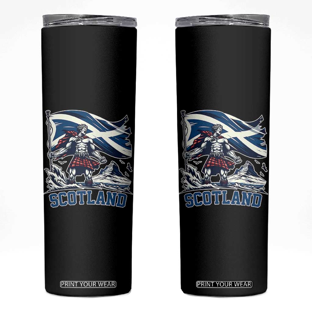Scottish Warrior Skinny Tumbler Brave Highland Hero Scotland Flag TS02 Black Print Your Wear