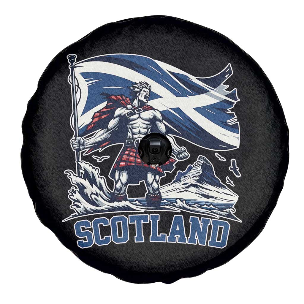 Scottish Warrior Spare Tire Cover Brave Highland Hero Scotland Flag TS02 Print Your Wear