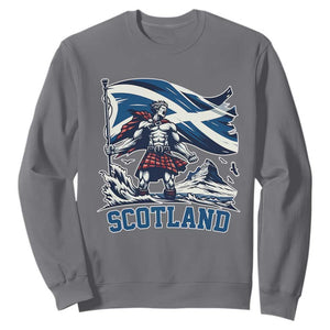 Scottish Warrior Sweatshirt Brave Highland Hero Scotland Flag TS02 Charcoal Print Your Wear