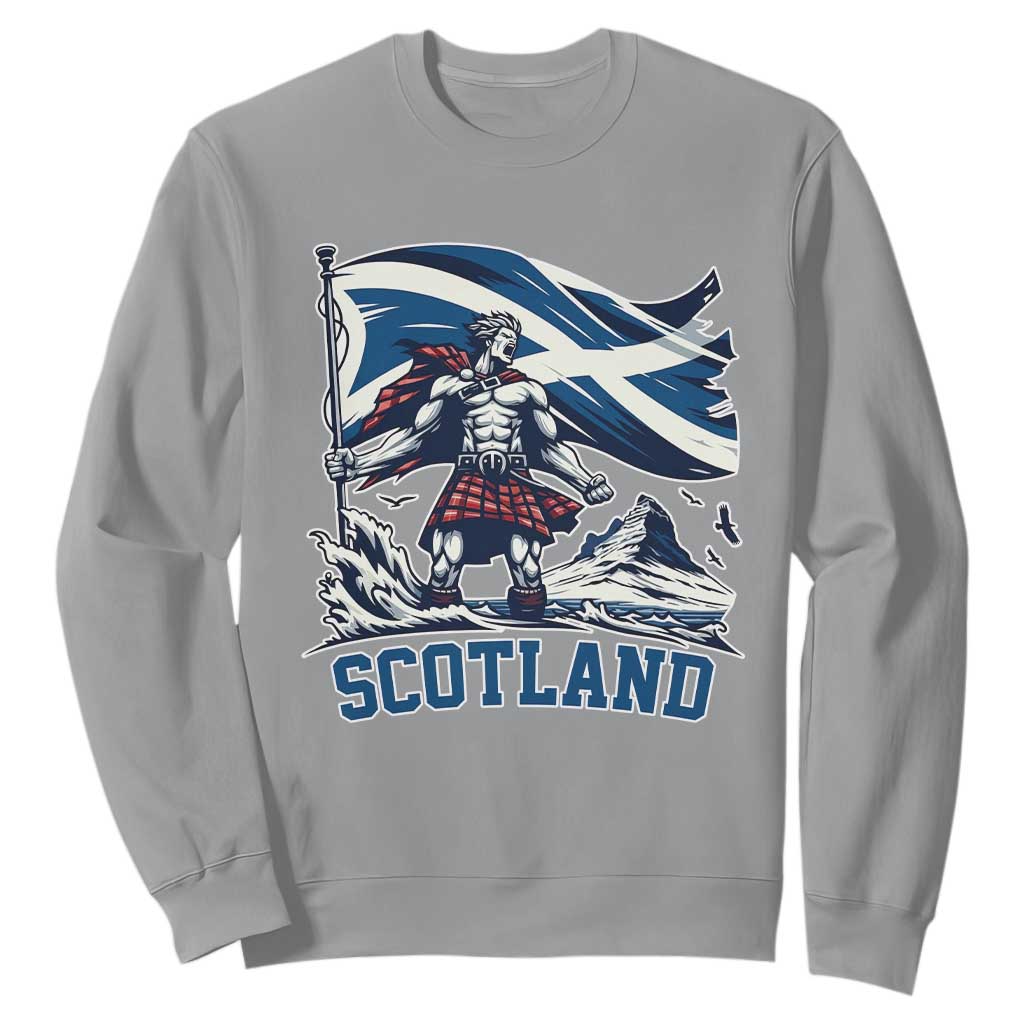 Scottish Warrior Sweatshirt Brave Highland Hero Scotland Flag TS02 Sport Gray Print Your Wear