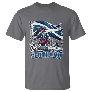 Scottish Warrior T Shirt Brave Highland Hero Scotland Flag TS02 Charcoal Print Your Wear