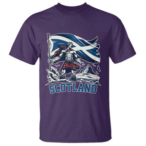 Scottish Warrior T Shirt Brave Highland Hero Scotland Flag TS02 Purple Print Your Wear