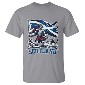 Scottish Warrior T Shirt Brave Highland Hero Scotland Flag TS02 Sport Gray Print Your Wear