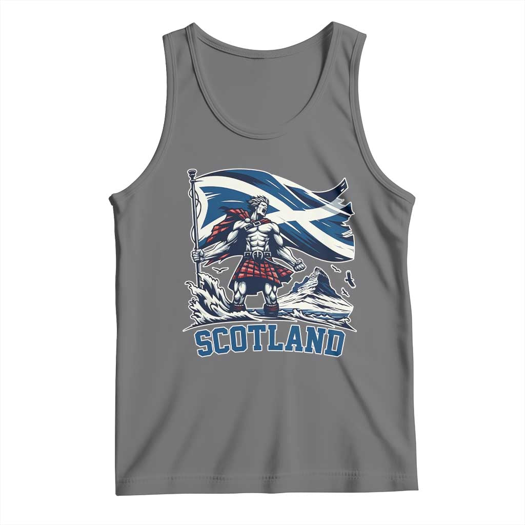 Scottish Warrior Tank Top Brave Highland Hero Scotland Flag TS02 Black Heather Print Your Wear