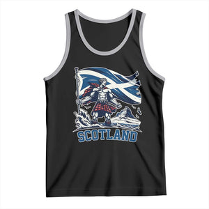 Scottish Warrior Tank Top Brave Highland Hero Scotland Flag TS02 Black Athletic Heather Print Your Wear