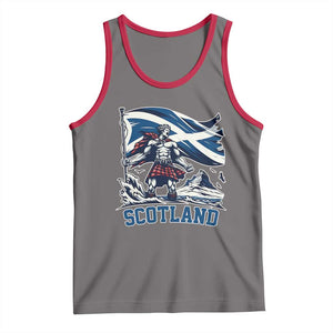 Scottish Warrior Tank Top Brave Highland Hero Scotland Flag TS02 Deep Heather Red Print Your Wear