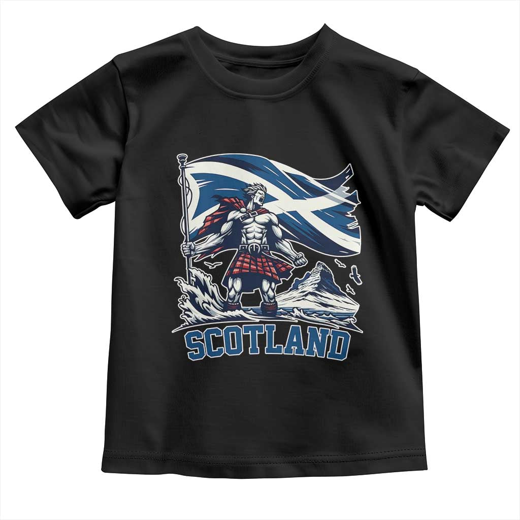 Scottish Warrior Toddler T Shirt Brave Highland Hero Scotland Flag TS02 Black Print Your Wear