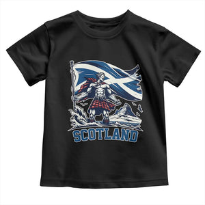 Scottish Warrior Toddler T Shirt Brave Highland Hero Scotland Flag TS02 Black Print Your Wear