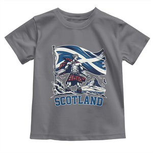 Scottish Warrior Toddler T Shirt Brave Highland Hero Scotland Flag TS02 Charcoal Print Your Wear