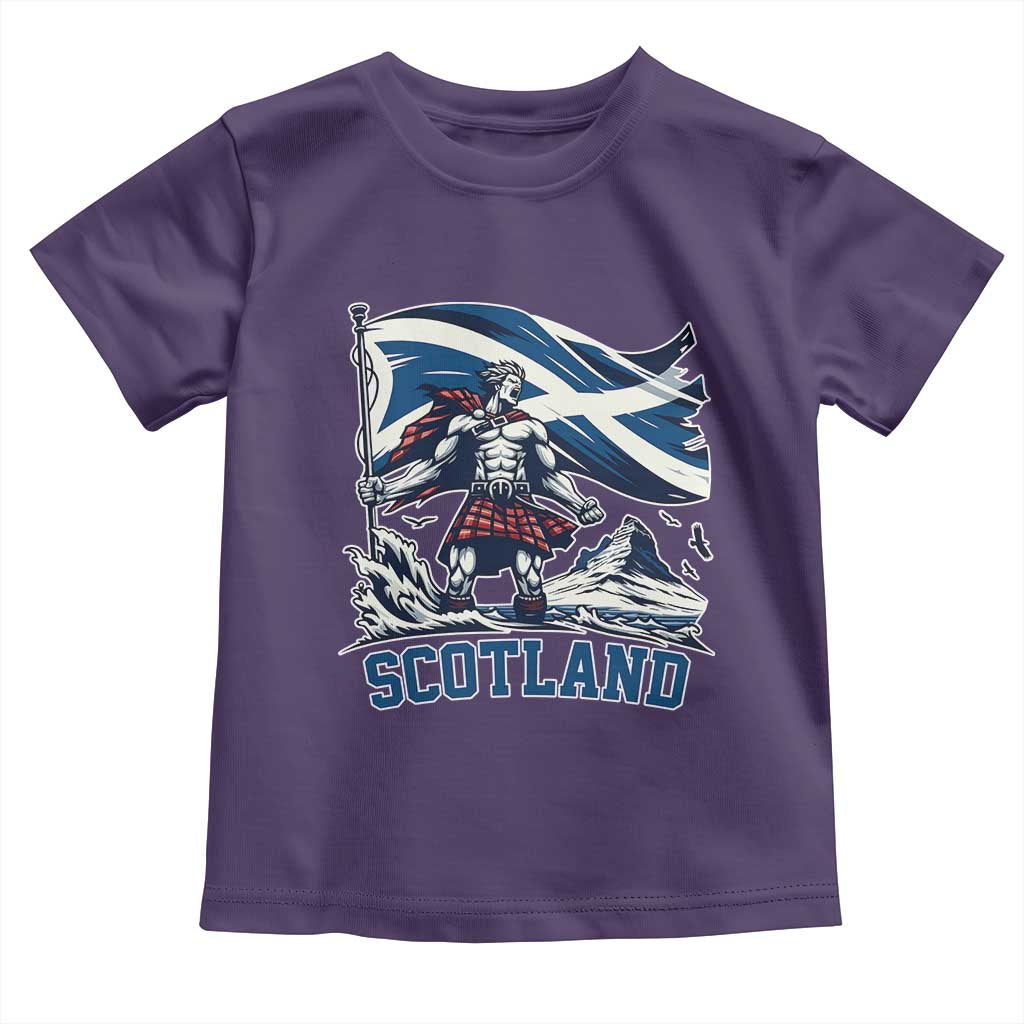 Scottish Warrior Toddler T Shirt Brave Highland Hero Scotland Flag TS02 Purple Print Your Wear