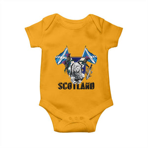 Roaring Scottish Lion Crest Baby Onesie Thistle Scotland Flag Emblem for Brave Highlanders TS02 Gold Print Your Wear