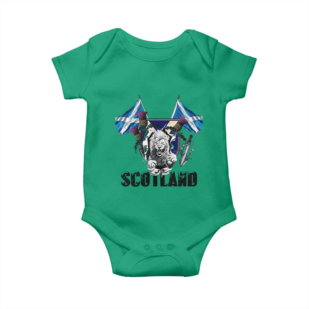 Roaring Scottish Lion Crest Baby Onesie Thistle Scotland Flag Emblem for Brave Highlanders TS02 Irish Green Print Your Wear