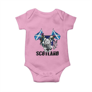 Roaring Scottish Lion Crest Baby Onesie Thistle Scotland Flag Emblem for Brave Highlanders TS02 Light Pink Print Your Wear