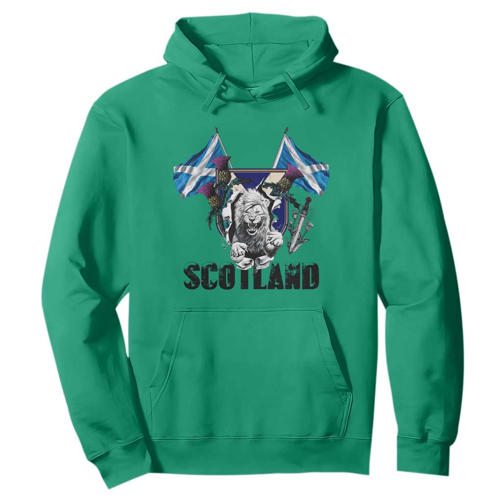 Roaring Scottish Lion Crest Hoodie Thistle Scotland Flag Emblem for Brave Highlanders TS02 Irish Green Print Your Wear