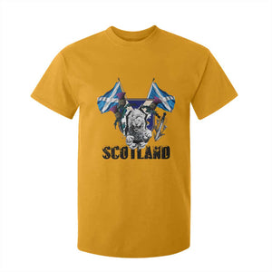 Roaring Scottish Lion Crest T Shirt For Kid Thistle Scotland Flag Emblem for Brave Highlanders TS02 Gold Print Your Wear