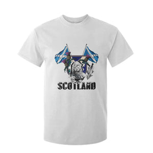 Roaring Scottish Lion Crest T Shirt For Kid Thistle Scotland Flag Emblem for Brave Highlanders TS02 White Print Your Wear