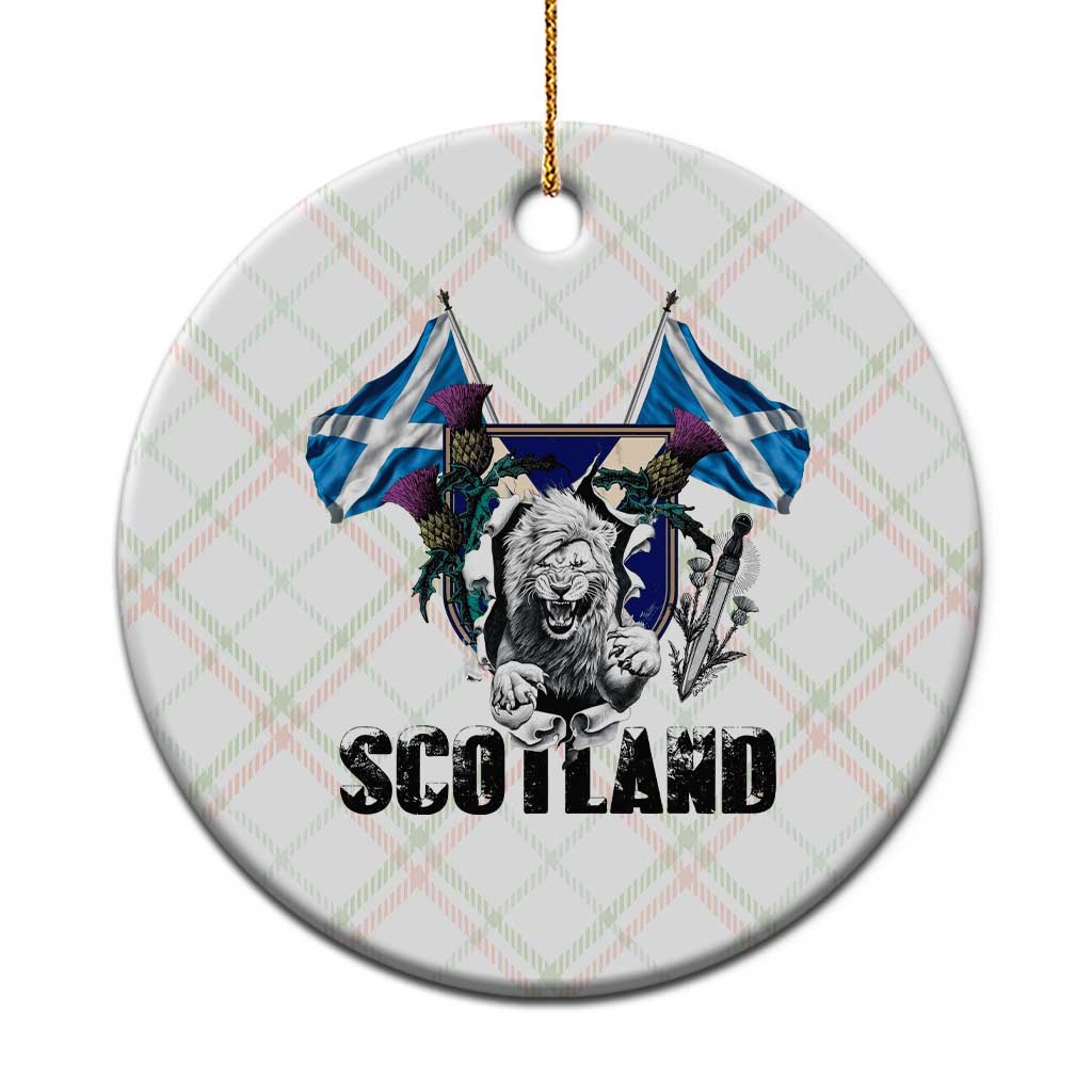 Roaring Scottish Lion Crest Ceramic Ornament Thistle Scotland Flag Emblem for Brave Highlanders TS02 1pc Christmas Plaid Print Your Wear