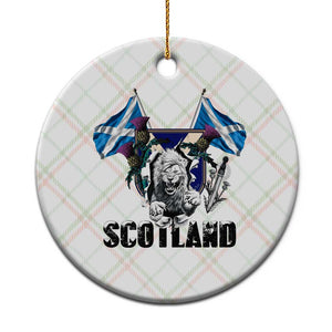 Roaring Scottish Lion Crest Ceramic Ornament Thistle Scotland Flag Emblem for Brave Highlanders TS02 1pc Christmas Plaid Print Your Wear