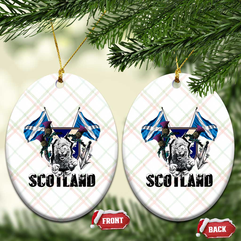 Roaring Scottish Lion Crest Ceramic Ornament Thistle Scotland Flag Emblem for Brave Highlanders TS02 Print Your Wear
