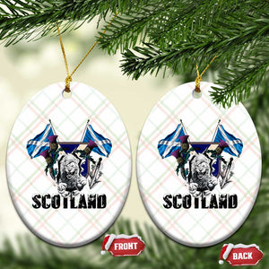 Roaring Scottish Lion Crest Ceramic Ornament Thistle Scotland Flag Emblem for Brave Highlanders TS02 Print Your Wear