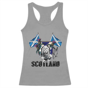 Roaring Scottish Lion Crest Racerback Tank Top Thistle Scotland Flag Emblem for Brave Highlanders TS02 Sport Gray Print Your Wear