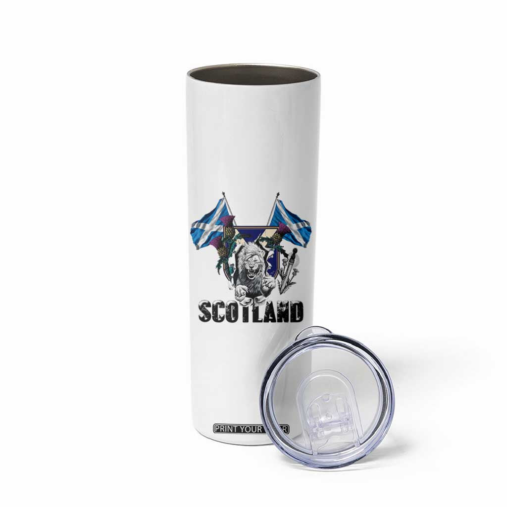 Roaring Scottish Lion Crest Skinny Tumbler Thistle Scotland Flag Emblem for Brave Highlanders TS02 Print Your Wear