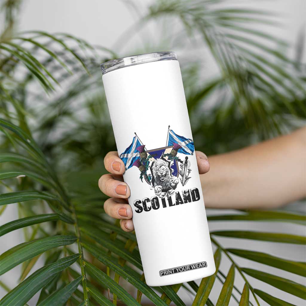 Roaring Scottish Lion Crest Skinny Tumbler Thistle Scotland Flag Emblem for Brave Highlanders TS02 Print Your Wear