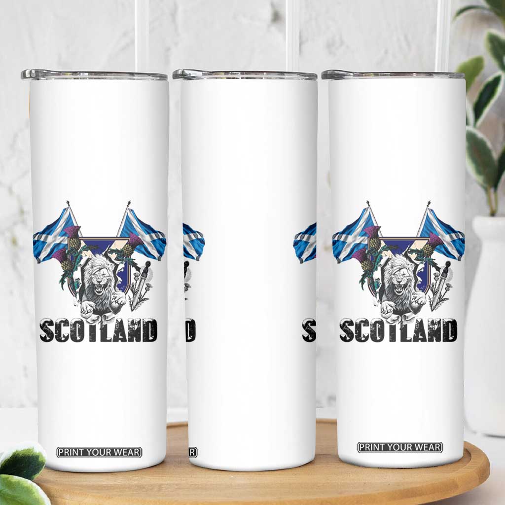 Roaring Scottish Lion Crest Skinny Tumbler Thistle Scotland Flag Emblem for Brave Highlanders TS02 Print Your Wear