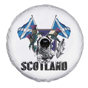 Roaring Scottish Lion Crest Spare Tire Cover Thistle Scotland Flag Emblem for Brave Highlanders TS02 Print Your Wear