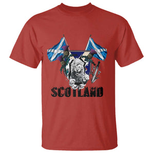 Roaring Scottish Lion Crest T Shirt Thistle Scotland Flag Emblem for Brave Highlanders TS02 Red Print Your Wear