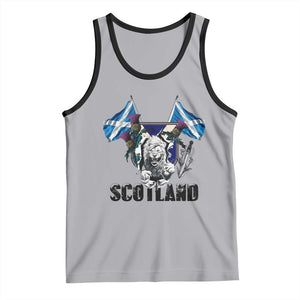 Roaring Scottish Lion Crest Tank Top Thistle Scotland Flag Emblem for Brave Highlanders TS02 Athletic Heather Black Print Your Wear