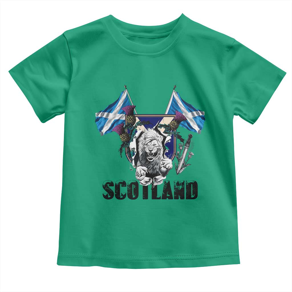 Roaring Scottish Lion Crest Toddler T Shirt Thistle Scotland Flag Emblem for Brave Highlanders TS02 Irish Green Print Your Wear