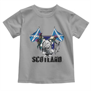 Roaring Scottish Lion Crest Toddler T Shirt Thistle Scotland Flag Emblem for Brave Highlanders TS02 Sport Gray Print Your Wear