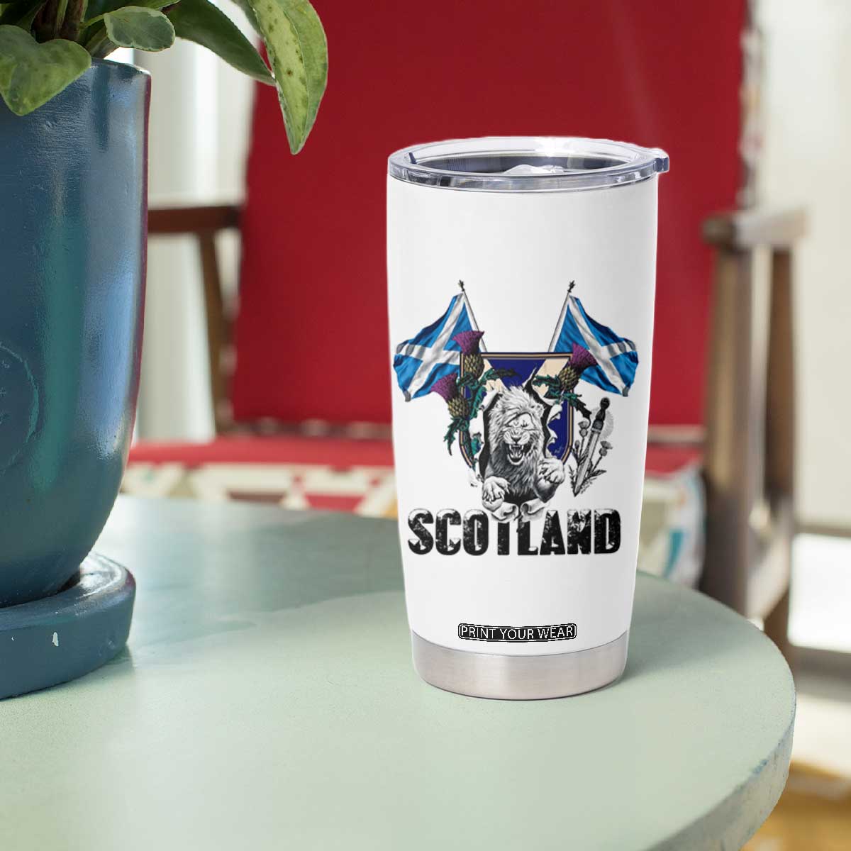 Roaring Scottish Lion Crest Tumbler Cup Thistle Scotland Flag Emblem for Brave Highlanders TS02 Print Your Wear