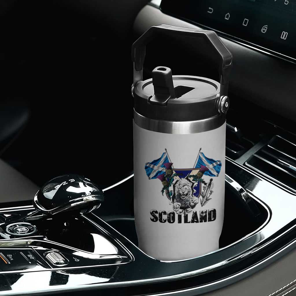 Roaring Scottish Lion Crest Flip Straw Tumbler Thistle Scotland Flag Emblem for Brave Highlanders TS02 Print Your Wear