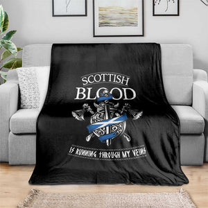 Scottish Blood Running Through My Veins Throw Blanket Viking Axe and Sword Heritage TS02 Print Your Wear