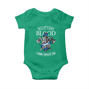 Scottish Blood Running Through My Veins Baby Onesie Viking Axe and Sword Heritage TS02 Irish Green Print Your Wear
