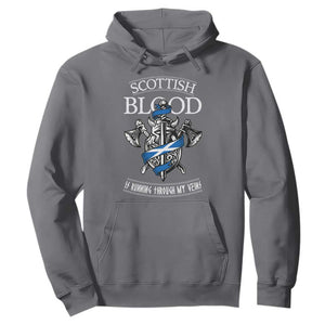 Scottish Blood Running Through My Veins Hoodie Viking Axe and Sword Heritage TS02 Charcoal Print Your Wear