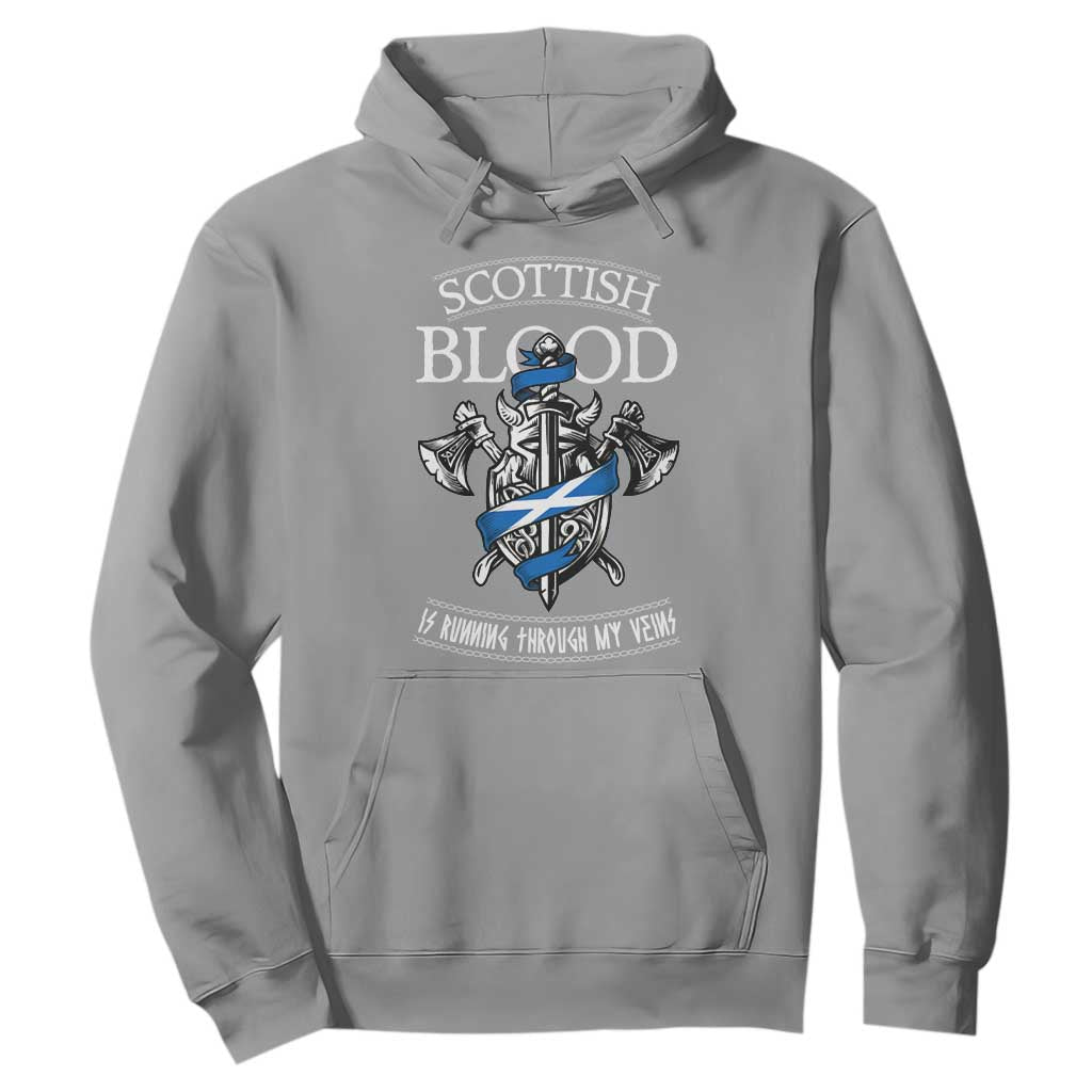 Scottish Blood Running Through My Veins Hoodie Viking Axe and Sword Heritage TS02 Sport Gray Print Your Wear