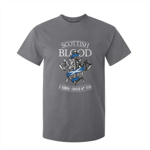 Scottish Blood Running Through My Veins T Shirt For Kid Viking Axe and Sword Heritage TS02 Charcoal Print Your Wear