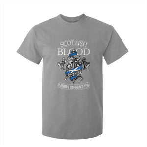 Scottish Blood Running Through My Veins T Shirt For Kid Viking Axe and Sword Heritage TS02 Sport Gray Print Your Wear
