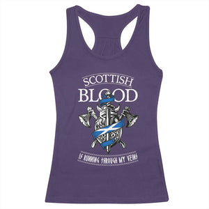 Scottish Blood Running Through My Veins Racerback Tank Top Viking Axe and Sword Heritage TS02 Purple Print Your Wear