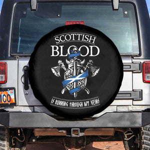 Scottish Blood Running Through My Veins Spare Tire Cover Viking Axe and Sword Heritage TS02 No hole Black Print Your Wear