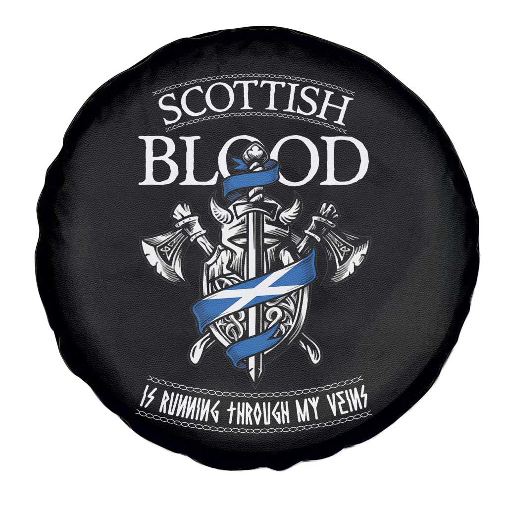 Scottish Blood Running Through My Veins Spare Tire Cover Viking Axe and Sword Heritage TS02 Print Your Wear